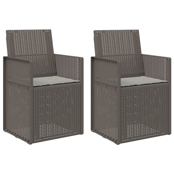 vidaXL Chaises de jardin salle à manger 2 pc Gris clair PP