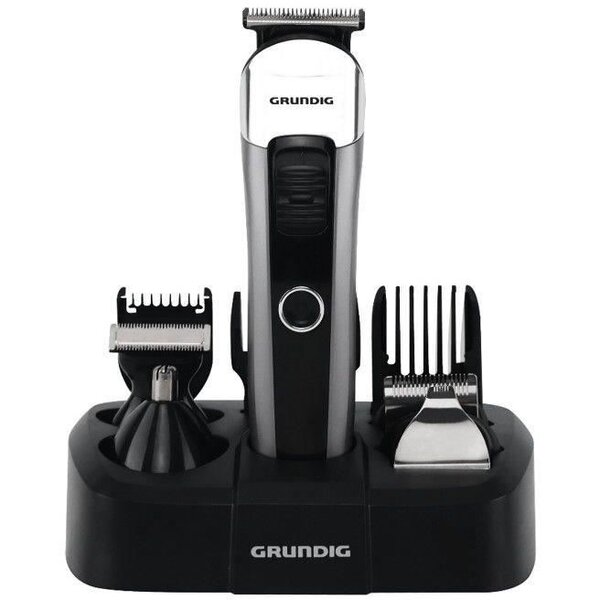 Grundig - tondeuse multifonction - 5 tetes de coupe inox - autonomie 50min - affichage led - noir et silver