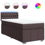 vidaXL Sommier à lattes de lit avec matelas Marron foncé 80x200 cm