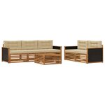 vidaXL Ensemble de canapés d'extérieur 6 Pièces Naturel et Beige