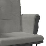 vidaXL Chaise berçante avec repose-pied Gris clair Tissu