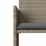 vidaXL Canapé de jardin 2 places avec table et tabourets gris rotin