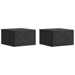 vidaXL Table d'appoint murale 2 pc Noir 34 5 x 33 x 20 cm
