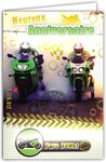 Carte Joyeux Anniversaire Doré Moto Motard Garçon Homme avec Enveloppe 12x17 5cm