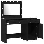 vidaXL Table de Toilette 2 Pièces Noir 40 x 41 x 75 cm Bois d'ingénierie