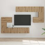 vidaXL Ensemble meuble TV Montage mural 8 Pièces chêne artisanal