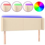 vidaXL Tête de lit à LED Crème 147x16x78/88 cm Tissu