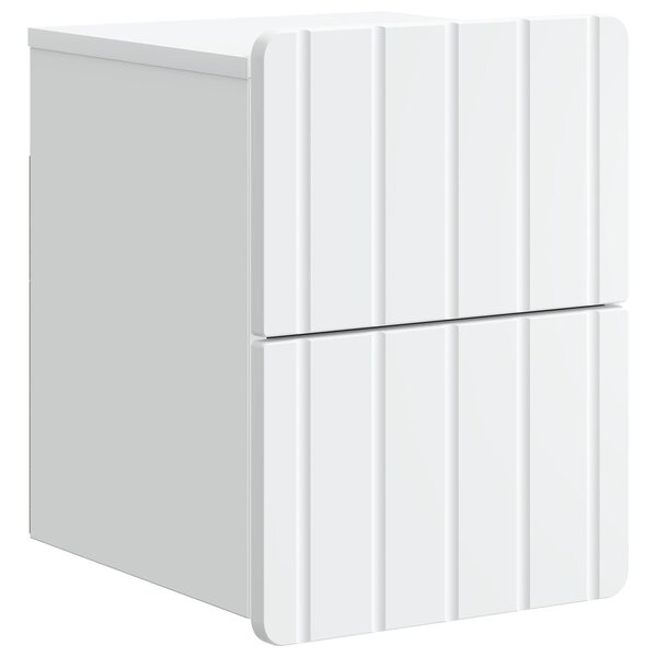 vidaXL Cabinet de chevet mural avec tiroir Blanc 33 x 34 5 x 43 cm
