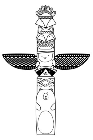 Tampon en bois Totem Tribu