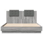 vidaXL Cadre de lit tête de lit et lumières LED sonoma gris 140x200 cm