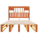 vidaXL Lit bibliothèque sans matelas cire marron 135x190 cm pin massif