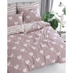 Parure de lit - housse de couette 220 x 240 + 2 taies d'oreiller 60 x 60  65  coton- Rose