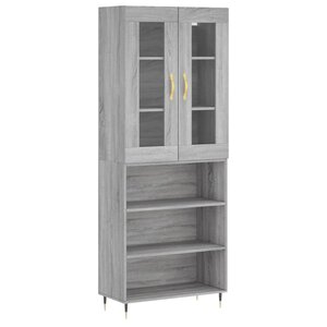 vidaXL Buffet haut Sonoma gris 69 5x34x180 cm Bois d'ingénierie