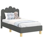 vidaXL Cadre de lit pour tout-petit avec tête de lit Gris foncé