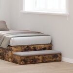 vidaXL Tiroirs de lit Chêne fumé 80x36.5x16.5 cm Bois reconstitué