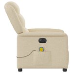 vidaXL Fauteuil inclinable de massage électrique crème tissu