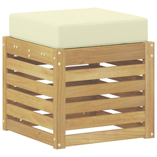vidaXL Banc de Jardin Blanc 43 x 43 x 45 cm Bois d'Acacia Massif