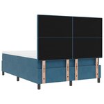 Lit à ressort avec matelas et LED vidaXL Bleu foncé 140x190 cm Velours