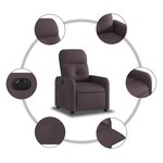 vidaXL Fauteuil inclinable électrique Marron foncé Tissu