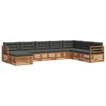 vidaXL Ensemble de canapés d'extérieur 8 Pièces Naturel et Anthracite