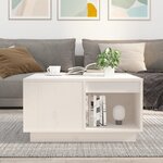 vidaXL Table basse Blanc 60x61x32 5 cm Bois massif de pin