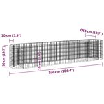 vidaXL Lit surélevé à gabion Fer galvanisé 260x50x50 cm