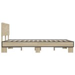vidaXL Cadre de lit chêne sonoma 135x190 cm bois d'ingénierie et métal