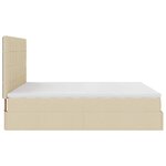 VidaXL Cadre de lit ottoman avec matelas crème 200x200cm tissu