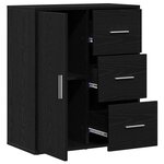vidaXL Buffet avec tiroir Chêne noir 60 x 31 x 70 cm Bois d'ingénierie