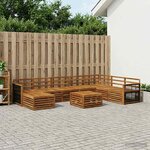 vidaXL Ensemble de canapés d'extérieur 9 Pièces Naturel