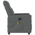 vidaXL Fauteuil inclinable de massage en tissu gris foncé