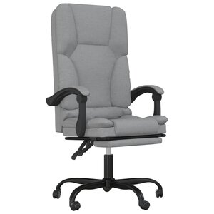 vidaXL Fauteuil de massage inclinable de bureau Gris clair Tissu