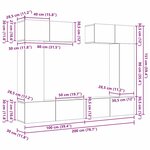 vidaXL Ensemble meuble TV 6 Pièces Chêne noir 100 x 30 x 30 cm