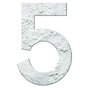 Numéro 5- Numéro adhésif pour boîtes aux lettres- Pierre véritable 50 mm  Albatre