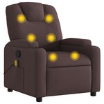vidaXL Fauteuil de massage inclinable Marron foncé Tissu