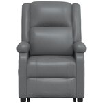 vidaXL Fauteuil de massage Gris Similicuir