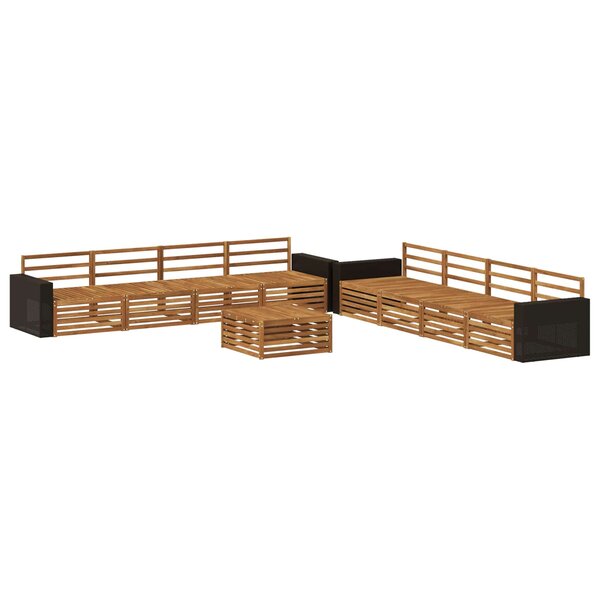 vidaXL Ensemble de canapés d'extérieur 9 Pièces Naturel