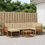 vidaXL Ensemble de canapés d'extérieur 7 Pièces Naturel et Beige