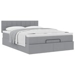VidaXL Cadre de lit ottoman et matelas gris clair 140x200 cm tissu