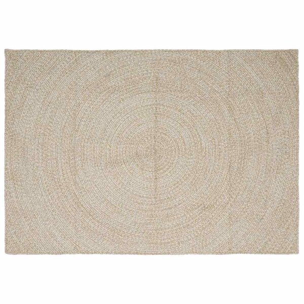 vidaXL Tapis de surface Naturel et Blanc 240 x 340 cm Jute