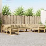 vidaXL Ensemble de canapés d'extérieur 9 Pièces Blanc et Beige