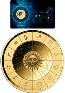 Monnaie LEO Zodiac Signs 1/1000 Oz Medaille Or (PRÉCOMMANDE)