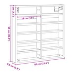 vidaXL Vitrine Cabinet Noir Chêne 60x8 5x58 cm Bois d'ingénierie