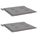 vidaXL Coussins de chaise jardin lot de 2 gris 40x40x4 cm tissu oxford