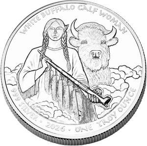 Monnaie WHITE BUFFALO CALF WOMAN Native American Dollars 1 Oz Argent 1$ Sioux Nation 2026 (PRÉCOMMANDE)