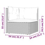 vidaXL Salon de jardin 5 Pièces avec coussins Noir Résine tressée