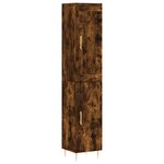 vidaXL Buffet haut Chêne fumé 34 5x34x180 cm Bois d'ingénierie