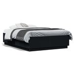 vidaXL Cadre de lit sans matelas noir 120x190 cm