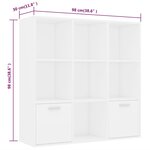 vidaXL Bibliothèque Blanc 98x30x98 cm Bois d’ingénierie