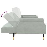 vidaXL Canapé-lit avec coussins gris clair velours